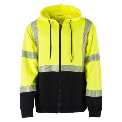 Workwear FR Flame Resistant Hi Vis Fleece Zip Hoodie Sweatshirt 