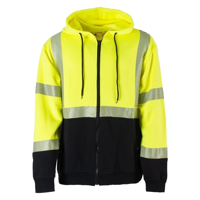 Workwear FR Flame Resistant Hi Vis Fleece Zip Hoodie Sweatshirt 