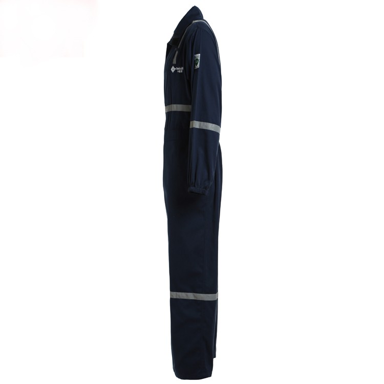 210gsm dark blue customized aramid flame retardant workwear coverall 