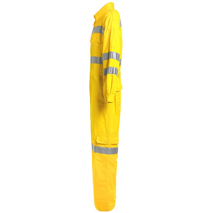 300GSM safety workwear yellow falme resistant coveralls 