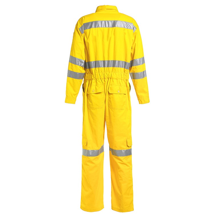 300GSM safety workwear yellow falme resistant coveralls 