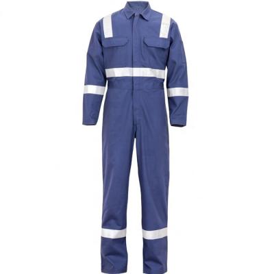  100% FR cotton blue flame resistant workwear coveralls clothing 