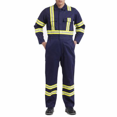 Oil field 10 OZ 98% cotton 2% anti-static flame resistant cotton coveralls with reflective tape