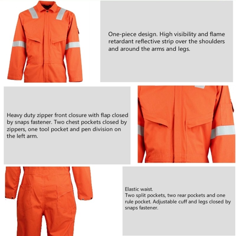 100% cotton fireproof welding protective oil gas fire retardant coverall